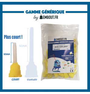 Embout mélangeur jaune COURT - EMBOUT.FR - 50u