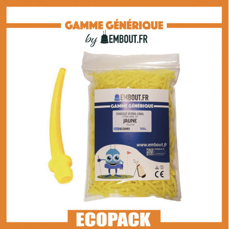 Embout intra-oral jaune - ECO PACK EMBOUT.FR - 500u