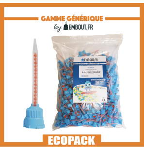 Embout mélangeur bleu/orange pointu - ECO PACK EMBOUT.FR - 750u