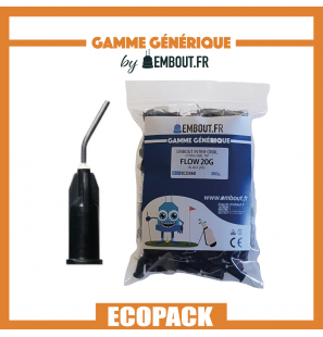 Embout flow noir 20G - ECO PACK EMBOUT.FR - 300u