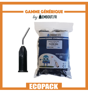 Embout flow noir 18G - ECO PACK EMBOUT.FR - 300u