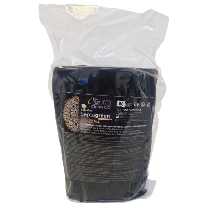 Lingettes Septagreen Eco-Responsable Noire - Recharge 80u