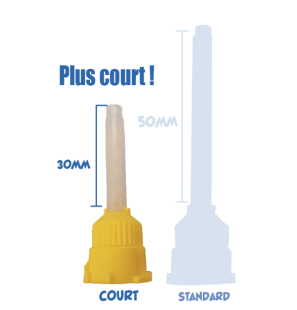 Embout mélangeur jaune COURT - EMBOUT.FR - 50u