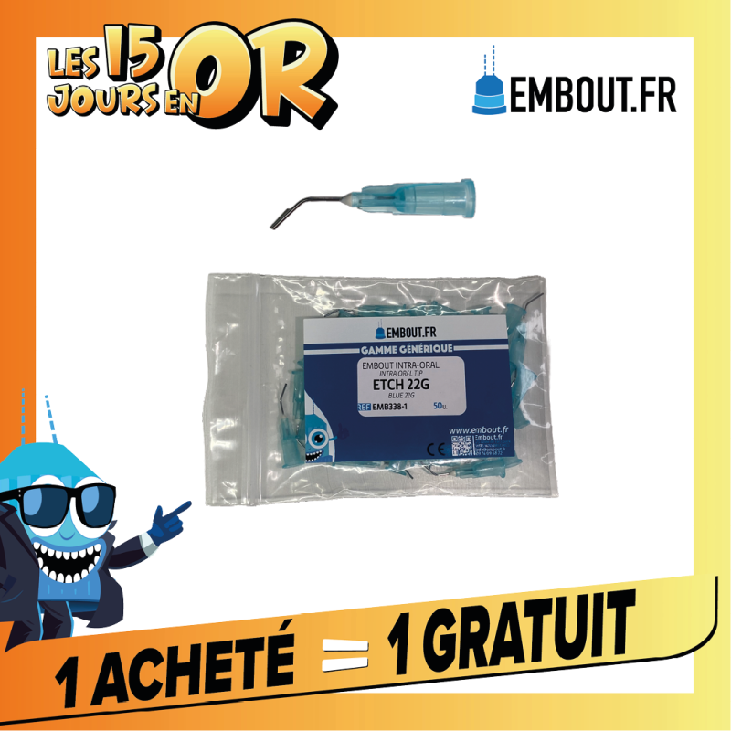 Embout bleu Etch 22G - EMBOUT.FR - 50u