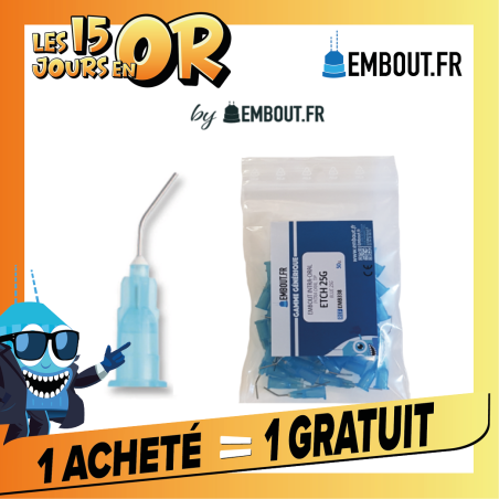 Embout bleu Etch 25G - EMBOUT.FR - 50u