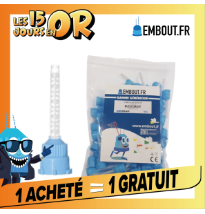 Embout mélangeur bleu droit - EMBOUT.FR - 100u