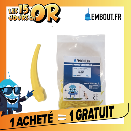 Embout intra oral jaune - EMBOUT.FR - 100u