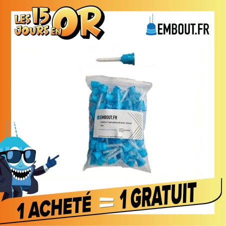 Embout mélangeur bleu droit - ECO PACK EMBOUT.FR - 750u