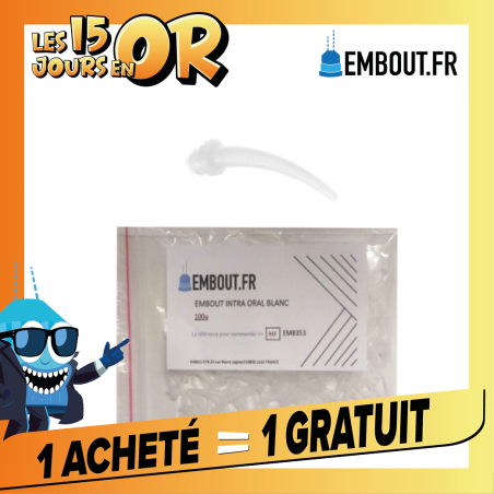 Embout intra oral blanc - EMBOUT.FR - 100u