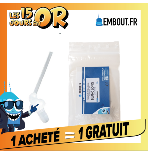 Embout intra oral blanc long  - EMBOUT.FR - 100u