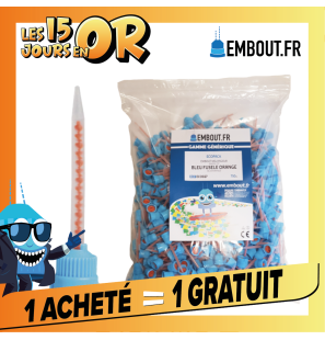 Embout mélangeur bleu/orange pointu - ECO PACK EMBOUT.FR - 750u