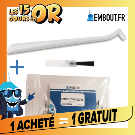 Kit 1 manche + embouts pinceaux 100u - EMBOUT.FR