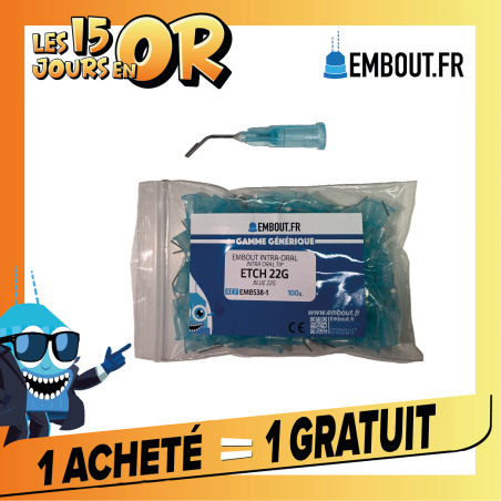 Embout bleu Etch 22G - EMBOUT.FR - 100u