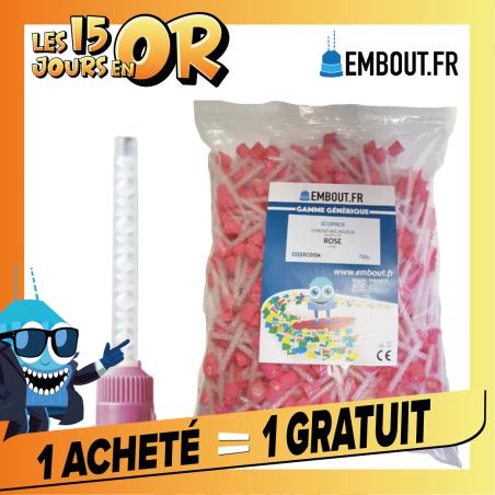 Embout mélangeur rose - ECO PACK EMBOUT.FR - 750u