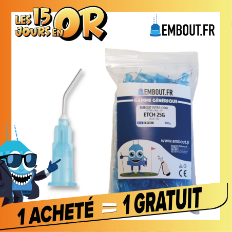 Embout bleu etch 25G - ECO PACK EMBOUT.FR - 300u