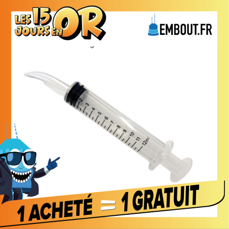 Seringues à pointe courbe 12mL - EMBOUT.FR- 50 unités