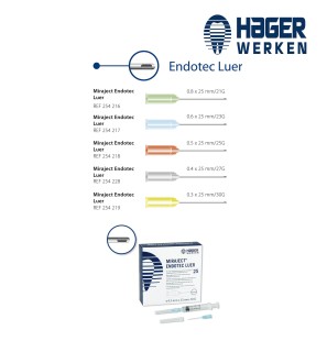 Aiguille d'anesthésie miraject endotec LUER - HAGER & WERKEN - 25u